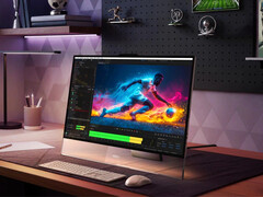 El Yoga AIO i Gen 11 Aura Edition puede personalizar su iluminación frontal para diversos usos.