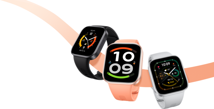 El reloj inteligente Redmi Watch 6 Active está disponible en los colores gris plomizo, naranja y plateado (de izquierda a derecha).
