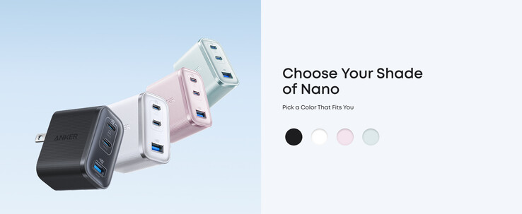 El cargador Anker Nano (70W, 3 puertos) podría ofrecerse en varios colores en el futuro. (Fuente de la imagen: Anker)