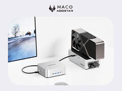 El precio del MACO ronda los 278 dólares en China. En la imagen: el mini PC con una configuración eGPU. (Fuente de la imagen: Aoostar - editado)