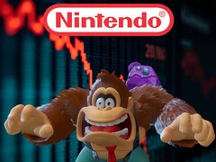 Donkey Kong se muestra delante de la caída del ticker de Nintendo (Fuente de la imagen: Nintendo of America con ediciones)