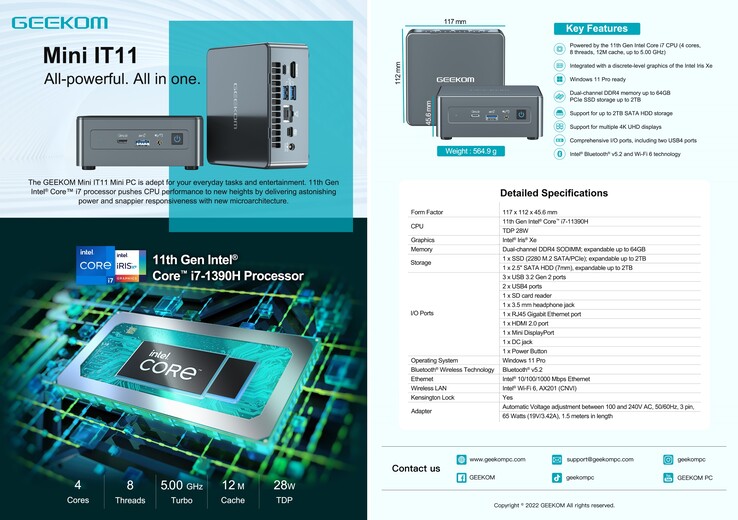 Geekom Mini IT11: Especificaciones