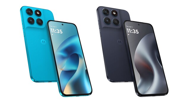 El Moto G87 en Pantone Blue Atoll y Pantone Overture.