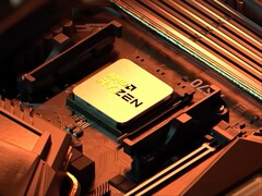 Render artístico de una CPU AMD Ryzen X3D2.