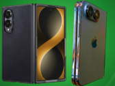 Carcasa filtrada de Galaxy Z Fold 8 Wide (izquierda) frente al modelo filtrado de diseño del iPhone Ultra (derecha).