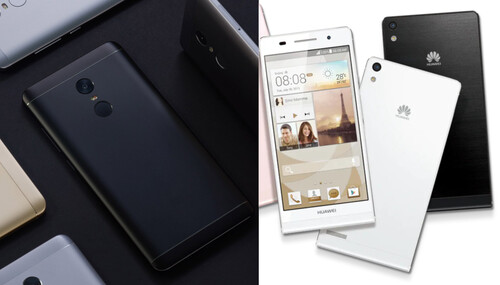 El Xiaomi Redmi Note 4 (izquierda) y el Huawei Ascend P6 (derecha) demostraron que no hace falta cristal para tener un tacto premium. (Fuente de la imagen: Huawei / Mi - editado)