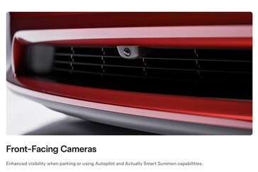 La cámara del parachoques delantero del Model S 2026 es utilizada por las funciones Autopilot y, en realidad, Smart Summon.