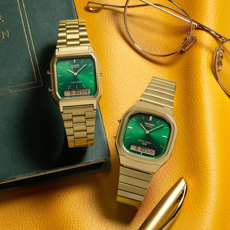 Casio AQ-230GA-3AMQY y el AQ-240EG-3A (de izquierda a derecha)