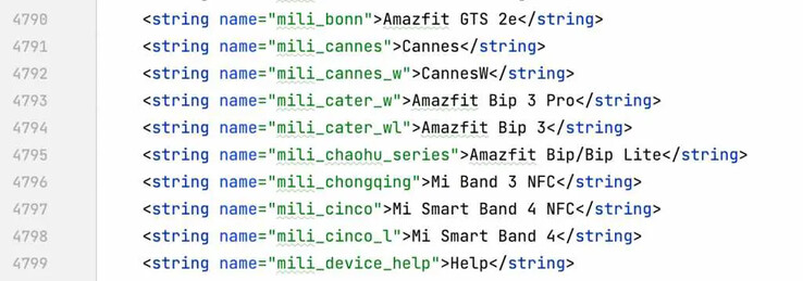 El código fuente de la aplicación Zepp muestra dos posibles nuevos dispositivos Amazfit. (Fuente de la imagen: AndroidTR)