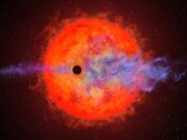 Ilustración de un artista que muestra un exoplaneta y una estrella.