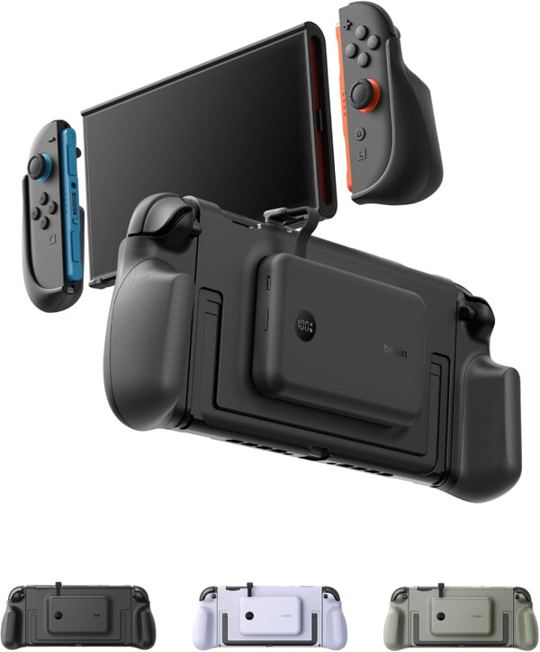 El Belkin Charging Grip está disponible en tres colores a juego con las baterías.