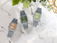 La serie AQ230A-3AVT de Casio presenta tres tonos diferentes. AQ-230A-4AMQY, AQ-230A-3AMQY, AQ-230A-9AMQY de izquierda a derecha (Fuente de la imagen: Casio)