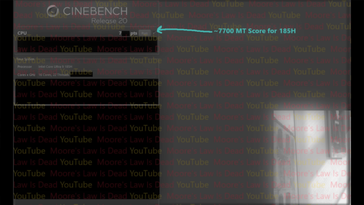 Core Ultra 9 185H Resultado de Cinebench R20 Multi-Core. (Fuente: La ley de Moore ha muerto)