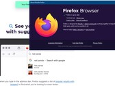 Detalles de la versión 123 de Firefox y actualización visual de Google Search (Fuente: Propia)