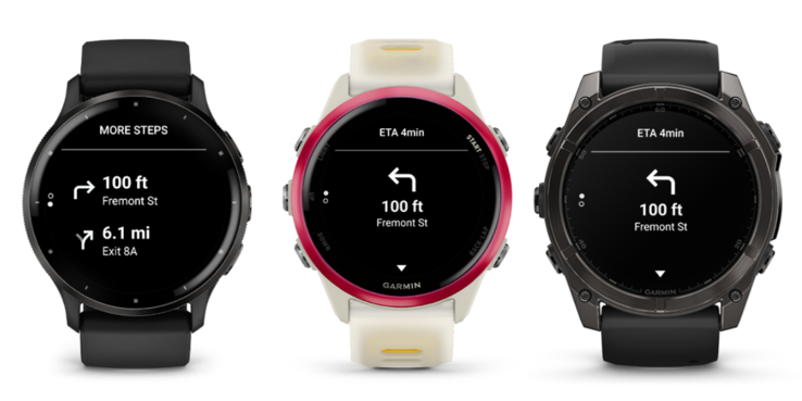 Capturas de pantalla de la aplicación Google Maps para smartwatches Garmin. (Fuente de la imagen: Garmin Connect IQ Store)