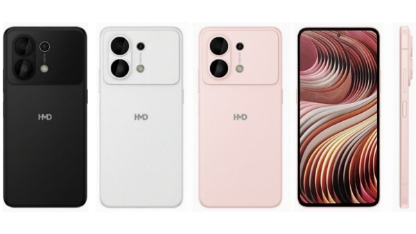 El render filtrado del HMD Ace 5G lo muestra en blanco, negro y rosa. (Fuente de la imagen: smashx_60 en X)