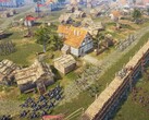 Una imagen que muestra un asedio en Knights of Honor II: Sovereign.