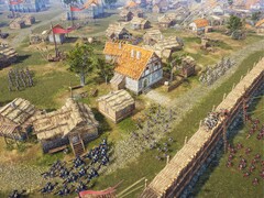 Una imagen que muestra un asedio en Knights of Honor II: Sovereign.