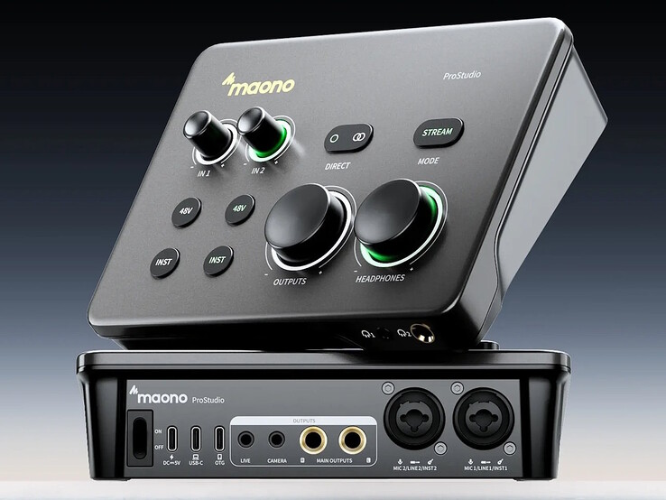 La interfaz de audio Maono P2 cuenta con dos conectores XLR/micrófono.