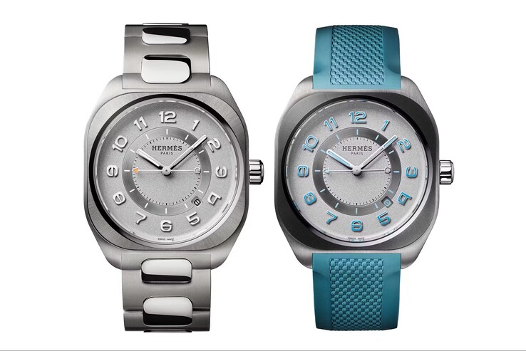 El modelo Hermes H08 Saint-Cyr y gris claro ofrece una resistencia al agua de 100 m (10 bar) (Fuente de la imagen: Hermes)