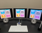 Una imagen de la configuración completa iPod Nano/3-monitores.
