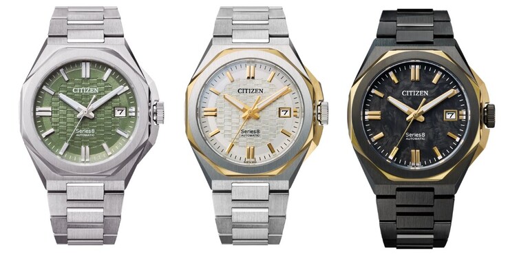 De izquierda a derecha: los relojes Citizen Series8 NB6080-51W, NB6084-50A y NB6086-54E
