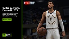 Una diapositiva en la que se presenta la tecnología DLSS 5 de Nvidia, con NBA 2K27 como protagonista