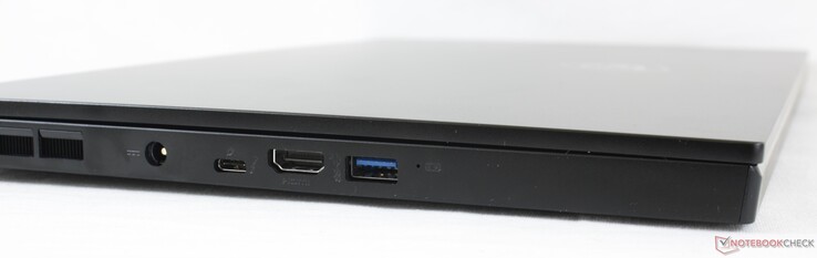 Izquierda: adaptador de CA, USB-C + Thunderbolt 3 con PD y DP, HDMI 2.0, USB-A 3.2 Gen. 2