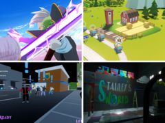 En el sentido de las agujas del reloj, desde arriba a la izquierda: Dragon Ball Gekishin Squadra, Transit King Tycoon, Stanley Says y cLocked In. En la imagen, capturas de pantalla de los juegos mencionados. (Fuente de la imagen: Steam - Editado)