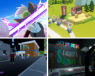 En el sentido de las agujas del reloj, desde arriba a la izquierda: Dragon Ball Gekishin Squadra, Transit King Tycoon, Stanley Says y cLocked In. En la imagen, capturas de pantalla de los juegos mencionados. (Fuente de la imagen: Steam - Editado)
