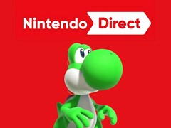 Yoshi fotografiado bajo el logotipo de Nintendo Direct (Fuente de la imagen: Nintendo of America con modificaciones)