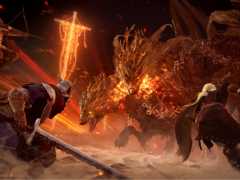Una captura de pantalla de jugadores luchando contra un señor de la noche en Elden Ring Nightreign (fuente de la imagen: SteamDB)