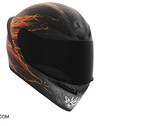 Casco de moto AGV K1 S Street Fighter 6 Ken con gráficos en negro, gris y llamas.