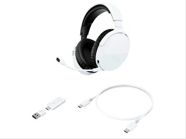 Cloud Stinger 3 inalámbrico en blanco con accesorios.