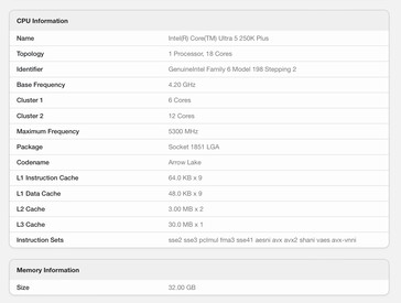 El Intel Core Ultra 5 250K Plus tiene dos núcleos más.