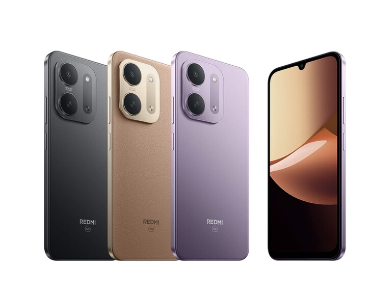 El smartphone Xiaomi Redmi 17C está disponible en tres colores: morado, marrón y negro.