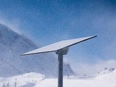 Un receptor Starlink en condiciones de nieve (Fuente de la imagen: SpaceX)