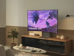 El Samsung Odyssey Ark puede pivotar para crear una experiencia de visualización vertical. (Fuente de la imagen: Samsung)