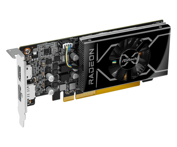 Comparada con las tarjetas gráficas full-fat que necesitan ranuras de altura completa, cables de alimentación PCIe y ventiladores gruesos, la Navi 24 realmente apesta. Pero comparada con lo que hay en su categoría de peso real... (Fuente de la imagen: ASRock)
