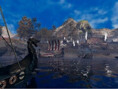 Una imagen que muestra naves vikingas en Frozenheim.