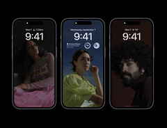 Los iPhone 14 Pro y Pro Max muestran actualmente una imagen de fondo oscurecida en el modo de espera con AOD en funcionamiento. (Fuente de la imagen: Apple)