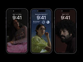 Los iPhone 14 Pro y Pro Max muestran actualmente una imagen de fondo oscurecida en el modo de espera con AOD en funcionamiento. (Fuente de la imagen: Apple)