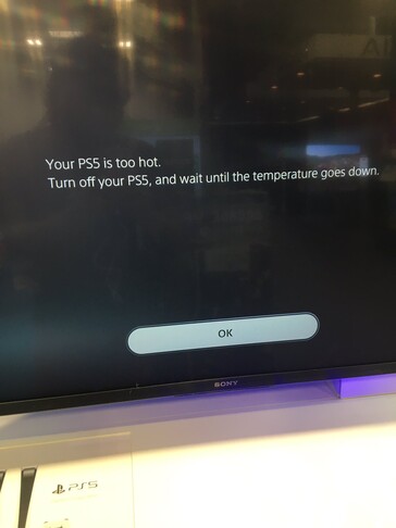Mensaje de advertencia de sobrecalentamiento del PS5. (Fuente de la imagen: NeoGAF - Gabbar Singh)