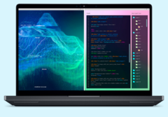 Según Dell, la tarjeta Qualcomm AI-100 Inference viene con 32 núcleos de IA y 64 GB de memoria LPDDR4x. En la imagen, un portátil Dell con una ventana de codificación en la parte derecha de la pantalla. (Fuente de la imagen: Dell)