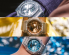 De abajo a arriba, las Casio GA2100BM-7A2, GA2100BM-7A5 y GA2100BM-7A8. (Fuente de la imagen: Casio)