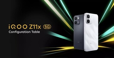 El iQoo Z11x en colores plata y negro