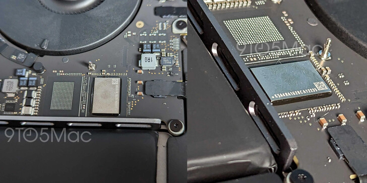 El nuevo MacBook Pro con M2 Pro utiliza menos NAND de alta densidad, lo que resulta en velocidades SSD más lentas. (Fuente de la imagen: 9to5Mac)