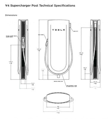 Dimensiones del Supercargador Tesla V4