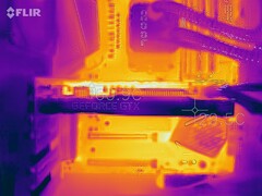 Mapa de calor de la KFA2 GTX 1660 XLR8 (1-Click OC) durante una prueba de esfuerzo (PT 100%)