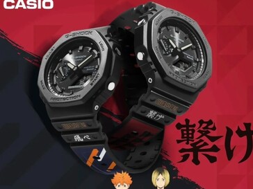 Dos relojes GA-B2100 con temática Haikyu! basados en Karasuno y Nekoma. (Fuente de la imagen: @morgan_gshock en Instagram)